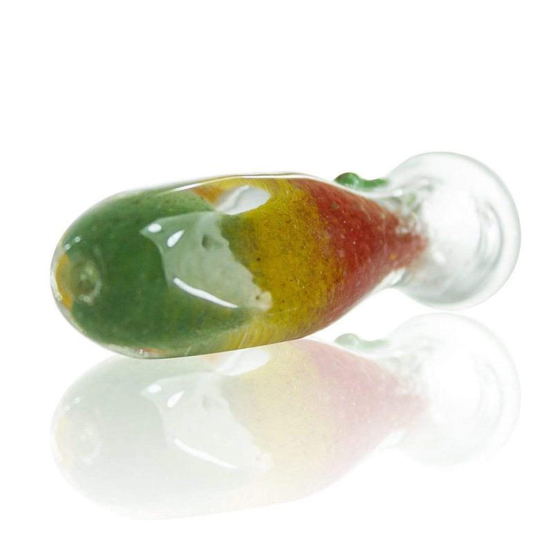 Biohazard Inc Glass Chillum Hand Pipe 3" Rasta Frit Chillum