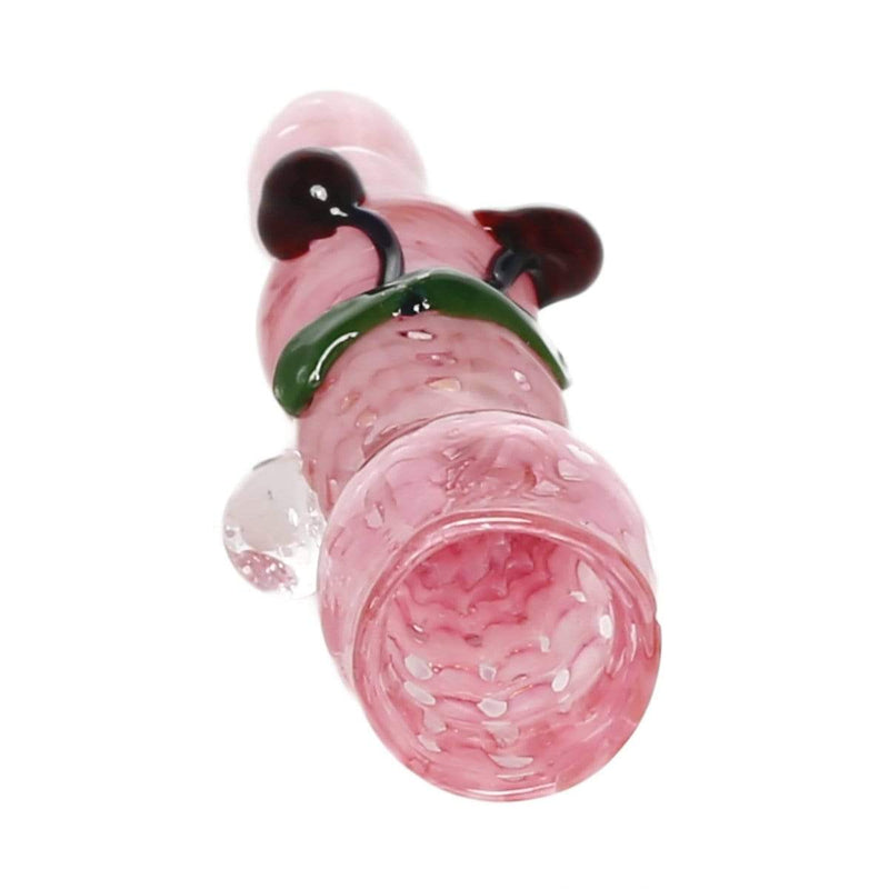 Biohazard Inc Glass Chillum Hand Pipe 4" Raked Cherry Chillum