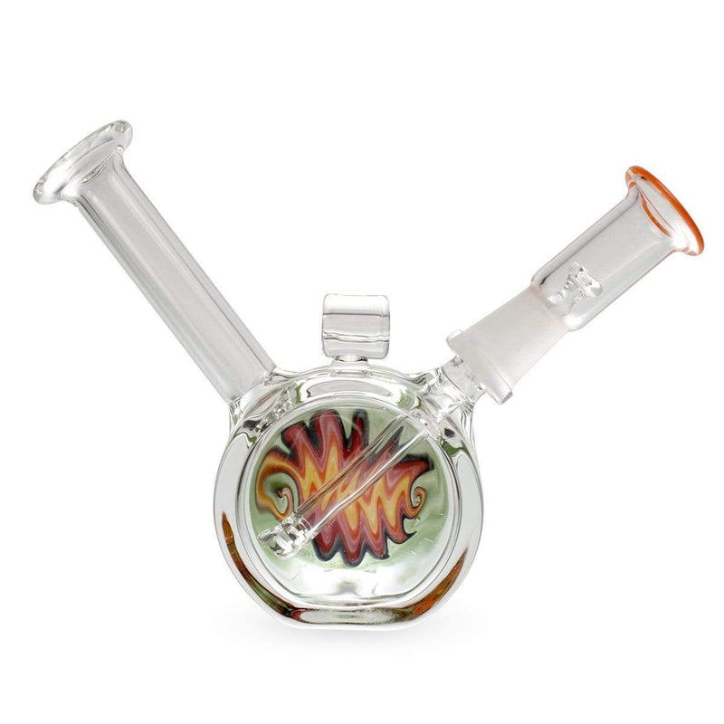 Biohazard Inc Glass Dab Rig 4" Fixed Stem Pendant Dab Rig 10mm - Assorted Reversal