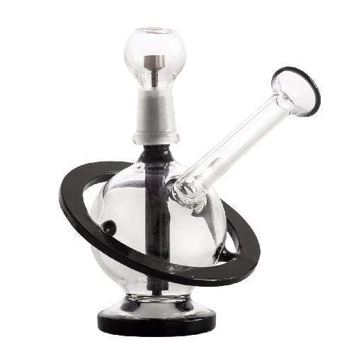 Biohazard Inc Glass Dab Rig 4" Micro Orb Dab Rig 10mm - Clear With Black Ring