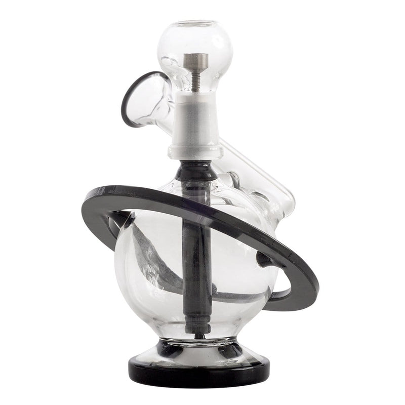 Biohazard Inc Glass Dab Rig 4" Micro Orb Dab Rig 10mm - Clear With Black Ring