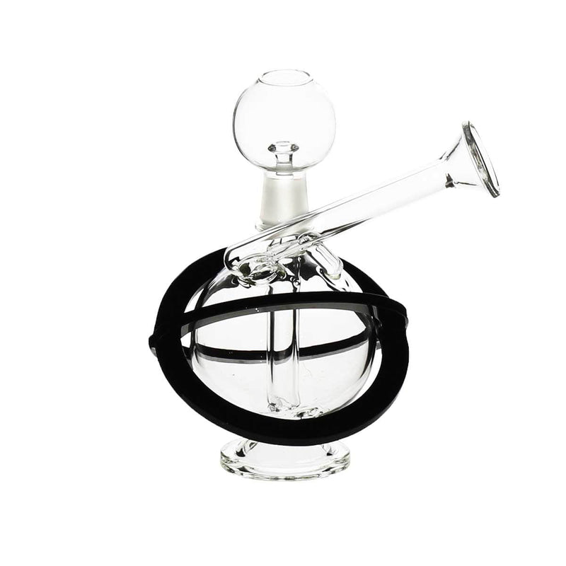 Biohazard Inc Glass Dab Rig 5" Mini Orb Dab Rig 14mm -  Clear with Black X