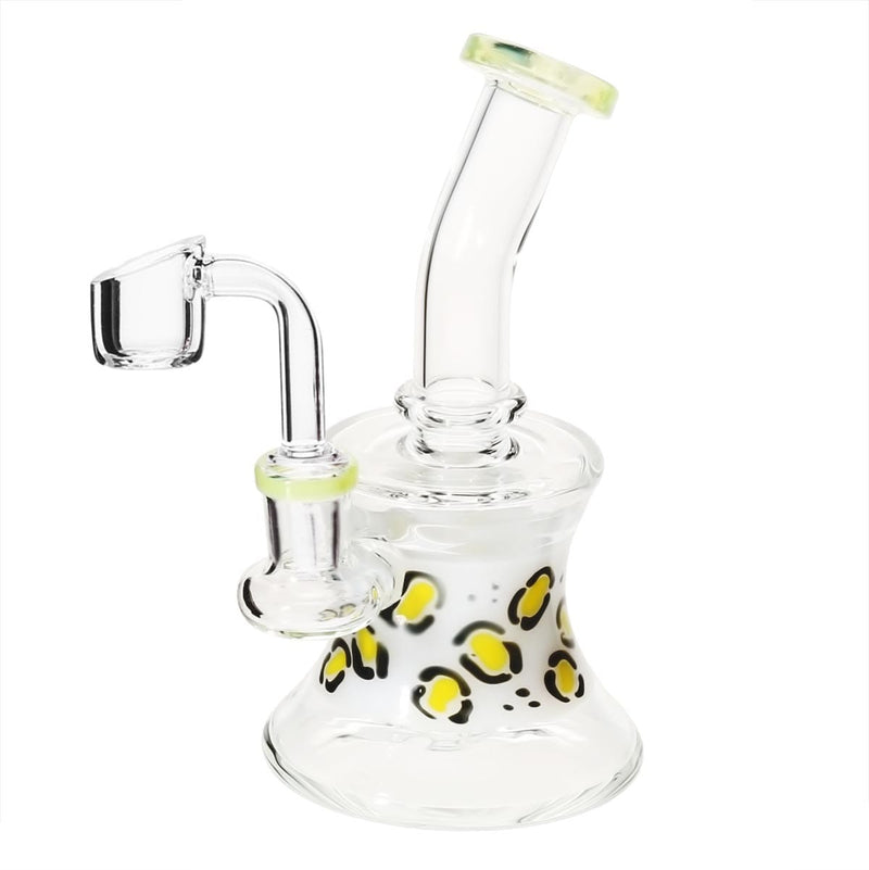 Biohazard Inc Glass Dab Rig 5" White w/ Slyme Banger Hanger