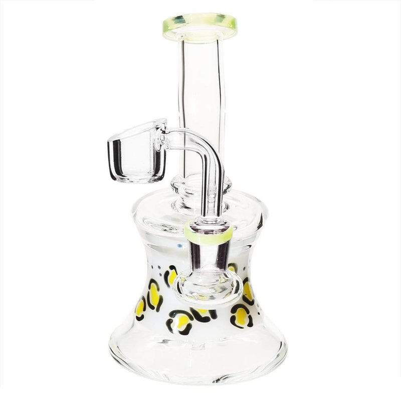 Biohazard Inc Glass Dab Rig 5" White w/ Slyme Banger Hanger