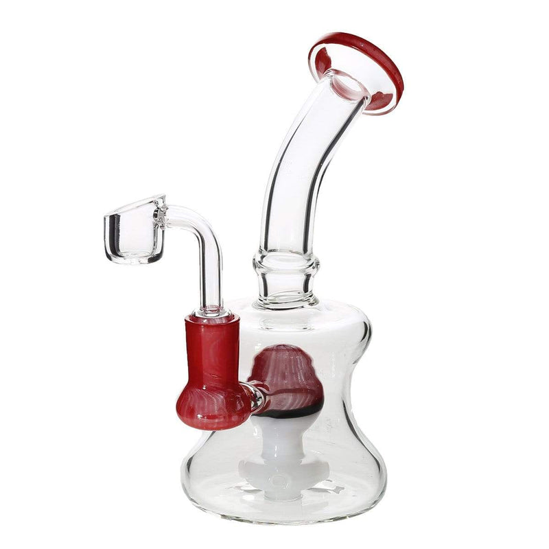 Biohazard Inc Glass Dab Rig 7" Poke Banger Hanger Beaker w/ Banger - Red