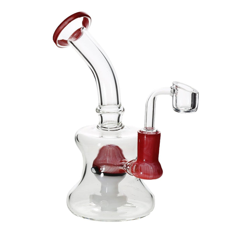 Biohazard Inc Glass Dab Rig 7" Poke Banger Hanger Beaker w/ Banger - Red