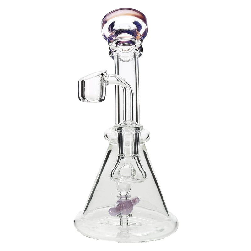 Biohazard Inc Glass Dab Rig 7" Spinner Banger Hanger Beaker w/ Banger - Purple