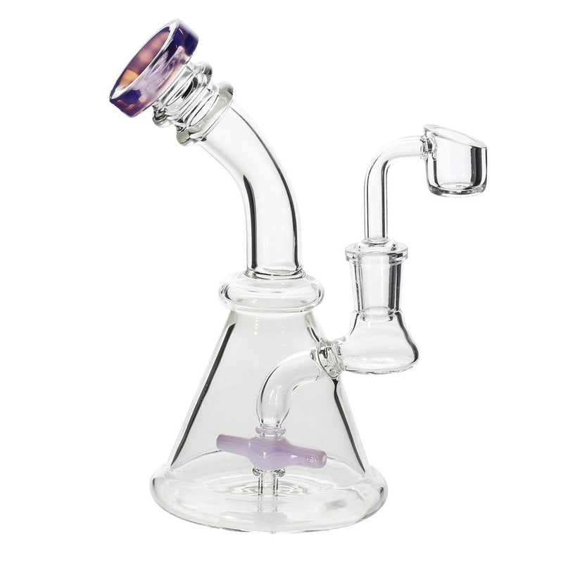 Biohazard Inc Glass Dab Rig 7" Spinner Banger Hanger Beaker w/ Banger - Purple