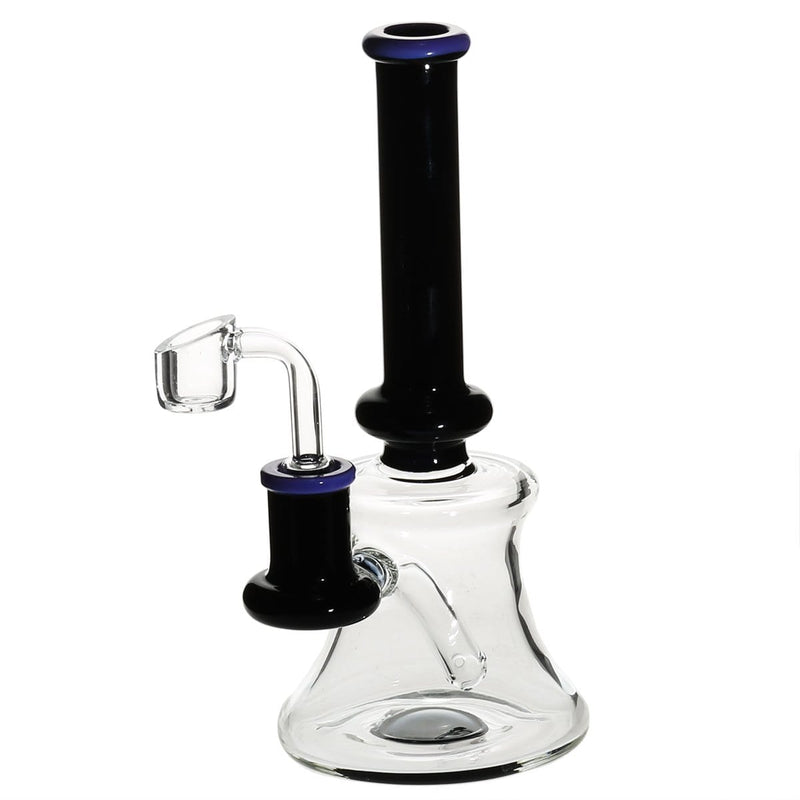 Biohazard Inc Glass Dab Rig 8" Banger Hanger Beaker w/ Banger - Purple / Black