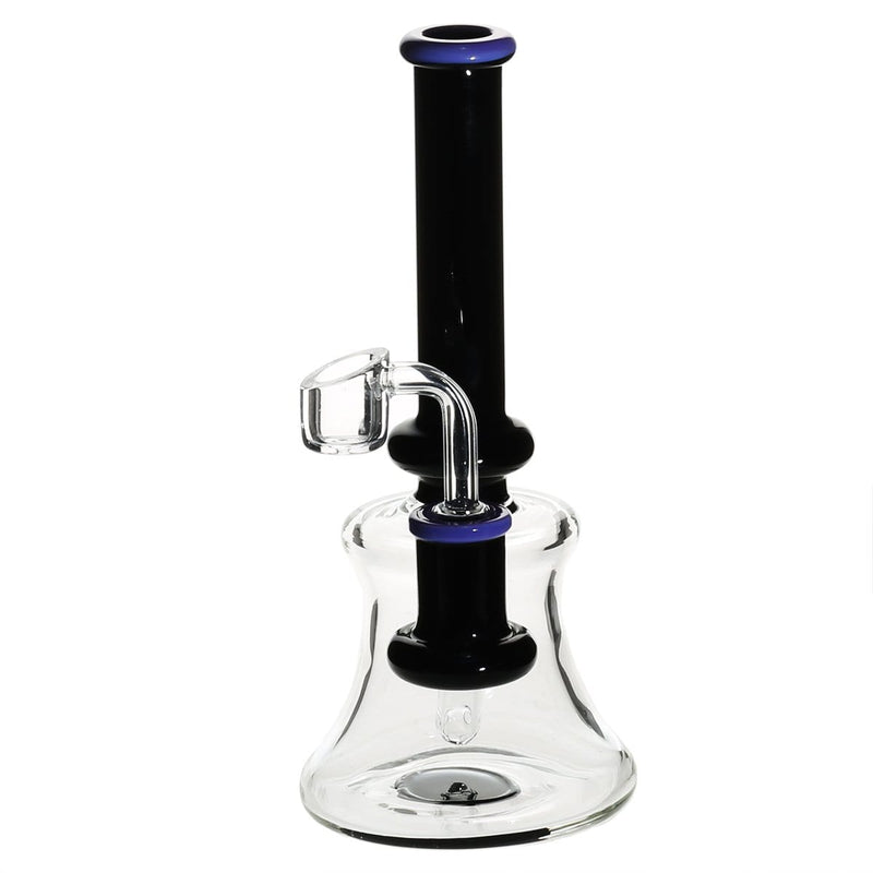 Biohazard Inc Glass Dab Rig 8" Banger Hanger Beaker w/ Banger - Purple / Black