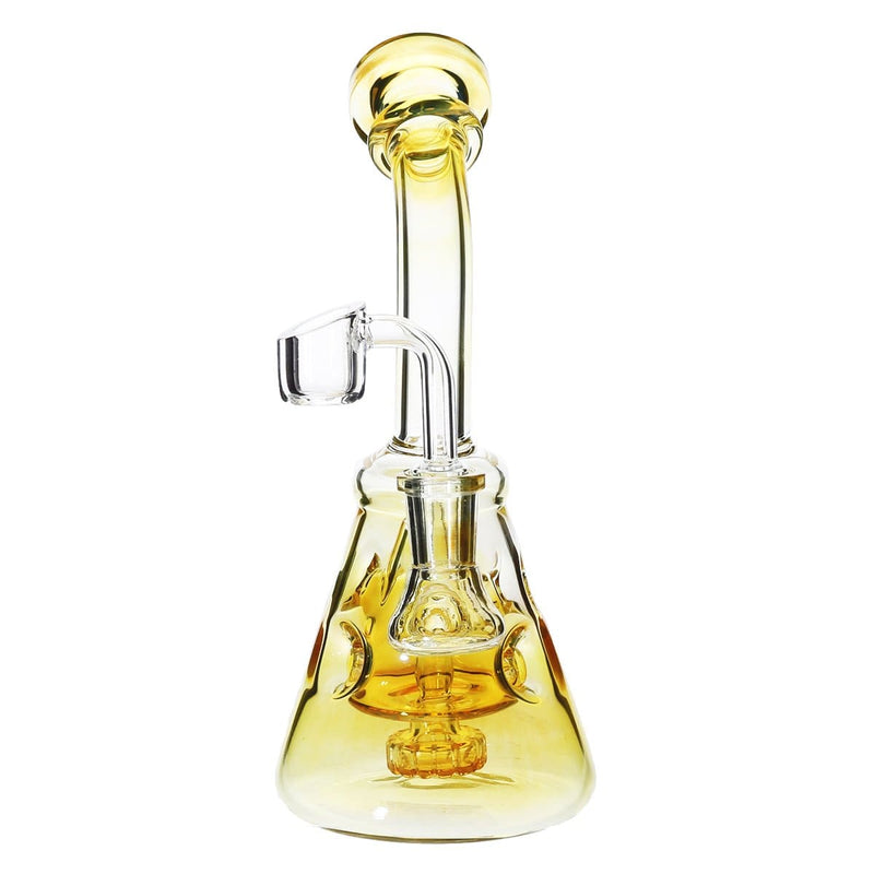 Biohazard Inc Glass Dab Rig 8" Fumed Showerhead Banger Hanger Beaker w/ Banger