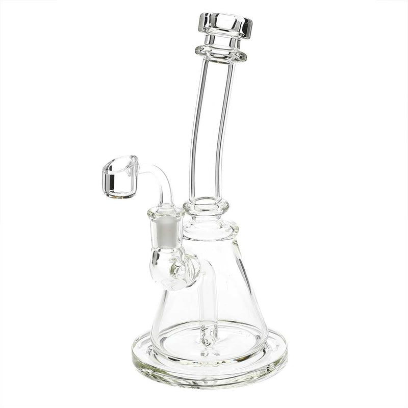 Biohazard Inc Glass Dab Rig 8" Inline Banger Hanger w/ Banger - Clear