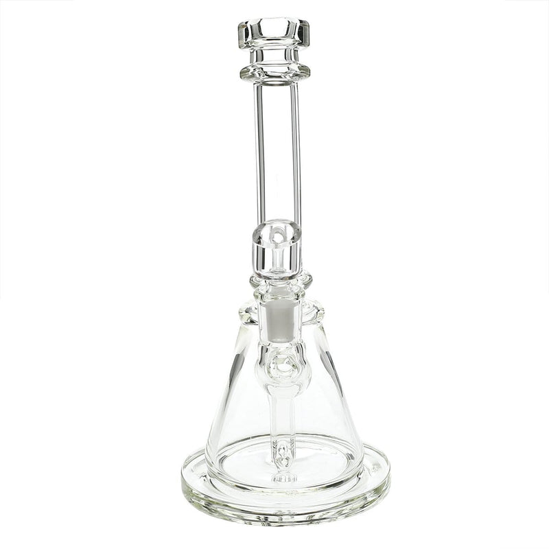 Biohazard Inc Glass Dab Rig 8" Inline Banger Hanger w/ Banger - Clear