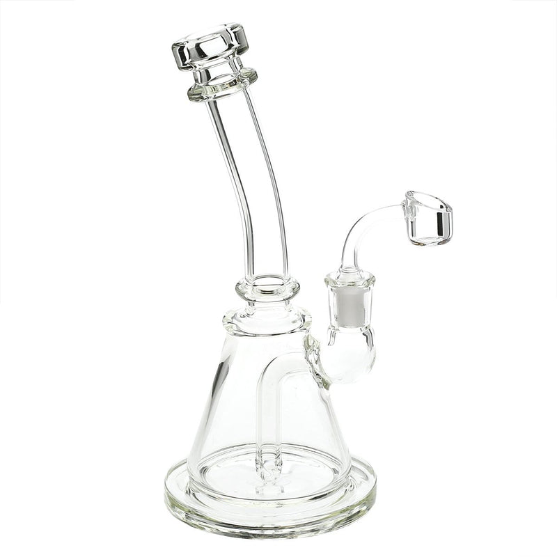 Biohazard Inc Glass Dab Rig 8" Inline Banger Hanger w/ Banger - Clear