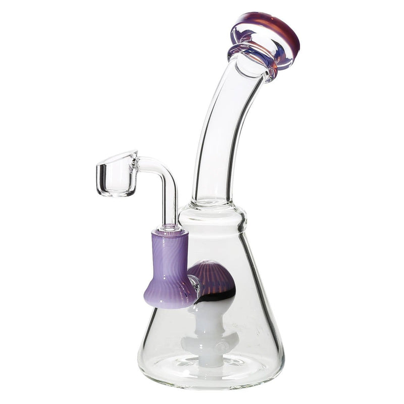 Biohazard Inc Glass Dab Rig 8" Poke Banger Hanger Beaker w/ Banger - Purple