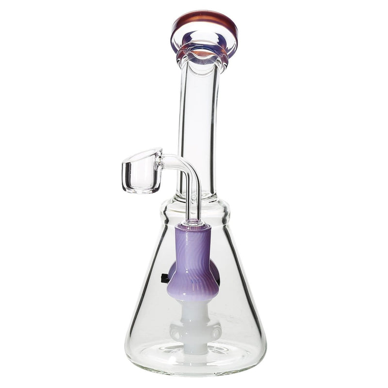 Biohazard Inc Glass Dab Rig 8" Poke Banger Hanger Beaker w/ Banger - Purple