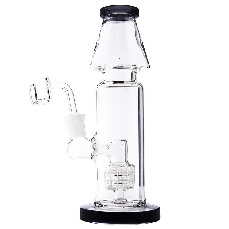 Biohazard Inc Glass Dab Rig 9" Straight Waterpipe with Grid Percolator