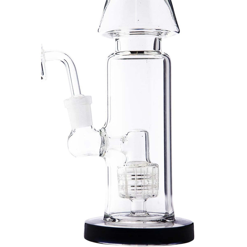 Biohazard Inc Glass Dab Rig 9" Straight Waterpipe with Grid Percolator