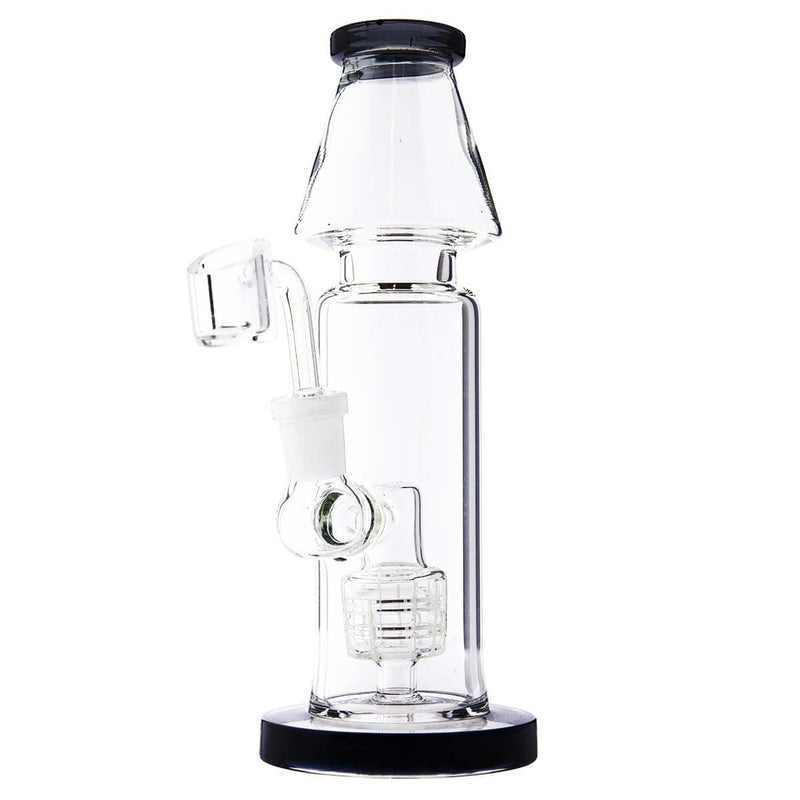 Biohazard Inc Glass Dab Rig 9" Straight Waterpipe with Grid Percolator