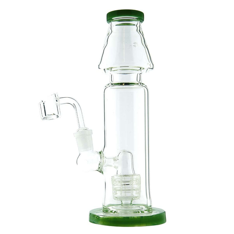 Biohazard Inc Glass Dab Rig 9" Straight Waterpipe with Grid Percolator