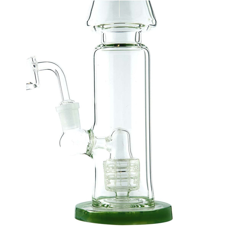 Biohazard Inc Glass Dab Rig 9" Straight Waterpipe with Grid Percolator