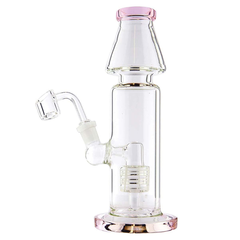 Biohazard Inc Glass Dab Rig 9"  Straight Waterpipe with Grid Percolator