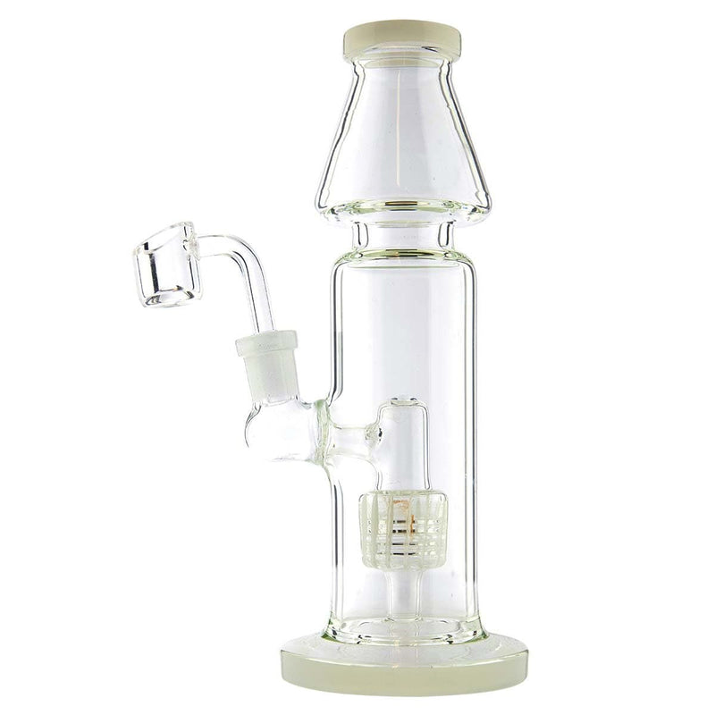 Biohazard Inc Glass Dab Rig 9" Straight Waterpipe with Grid Percolator