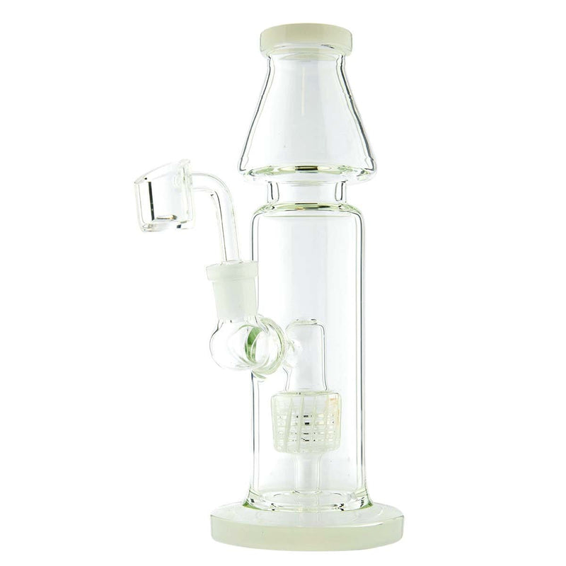 Biohazard Inc Glass Dab Rig 9" Straight Waterpipe with Grid Percolator