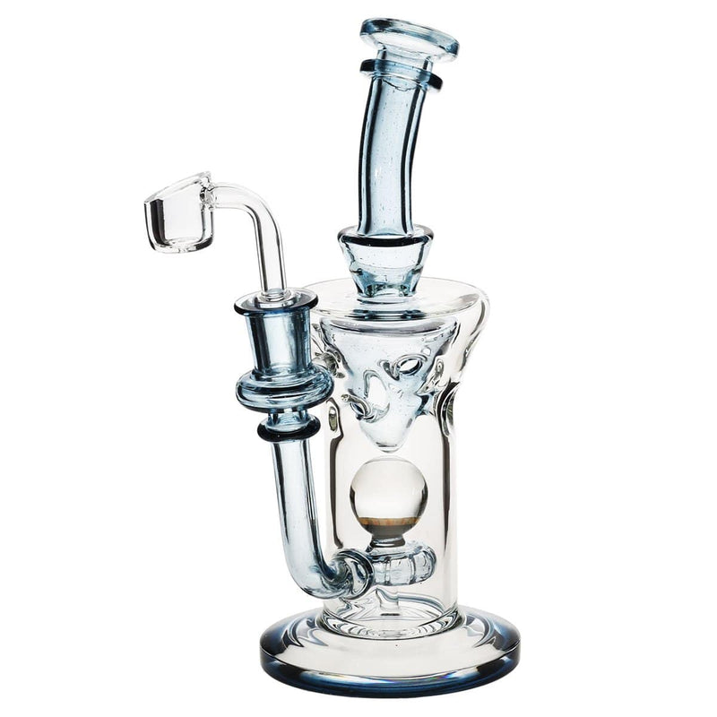 Biohazard Inc Glass Dab Rig Showerhead / Swiss Banger Hanger w/ Banger - Blue