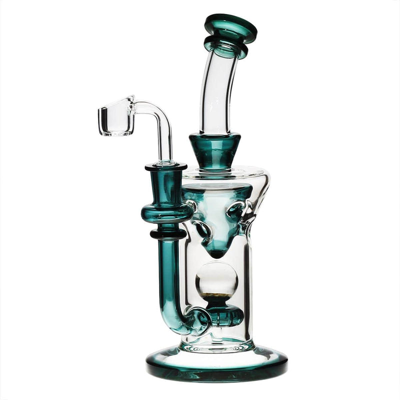 Biohazard Inc Glass Dab Rig Showerhead / Swiss Banger Hanger w/ Banger - Lake Green