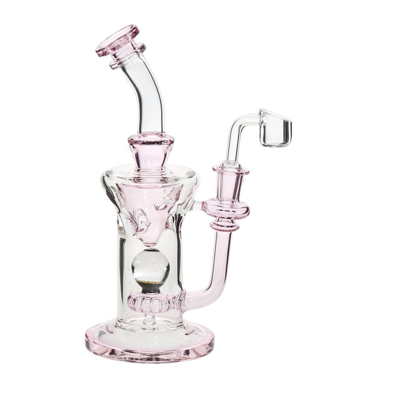 Biohazard Inc Glass Dab Rig Showerhead / Swiss Banger Hanger w/ Banger - Pink