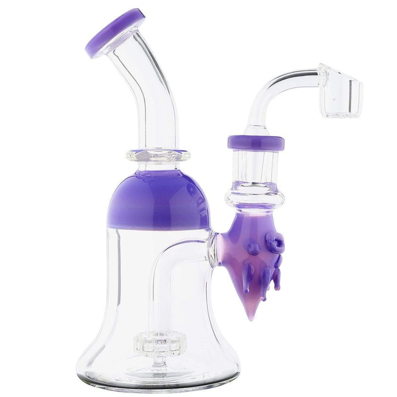 Biohazard Inc Glass Dab Rig Water Pipe 7.5" Rig Face Showerhead Purple