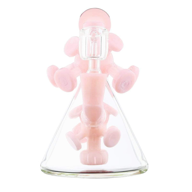 Biohazard Inc Glass Dab Rig Water Pipe 7" Atomic Rig Beaker Pink