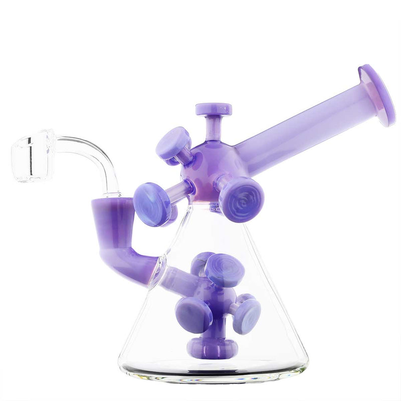 Biohazard Inc Glass Dab Rig Water Pipe 7" Atomic Rig Beaker Purple