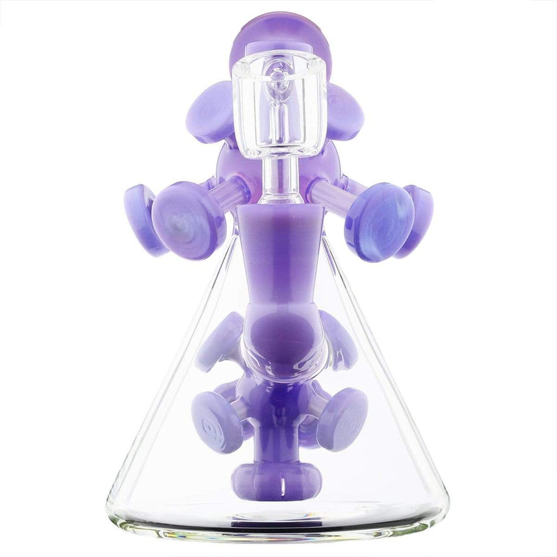 Biohazard Inc Glass Dab Rig Water Pipe 7" Atomic Rig Beaker Purple