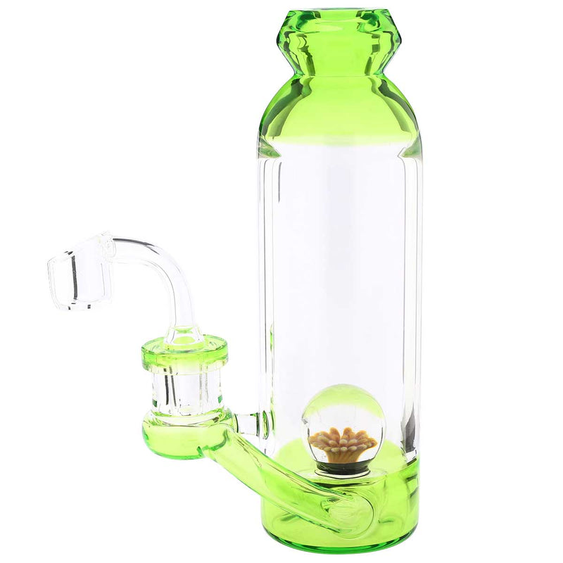 Biohazard Inc Glass Dab Rig Water Pipe 7" Bottle Rig Marble Showerhead Green