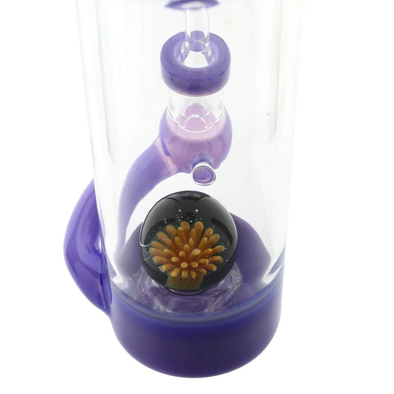 Biohazard Inc Glass Dab Rig Water Pipe 7" Bottle Rig Marble Showerhead Purple