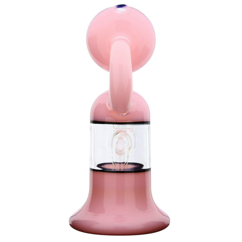 Biohazard Inc Glass Dab Rig Water Pipe 7" Rig Bent Neck Pink