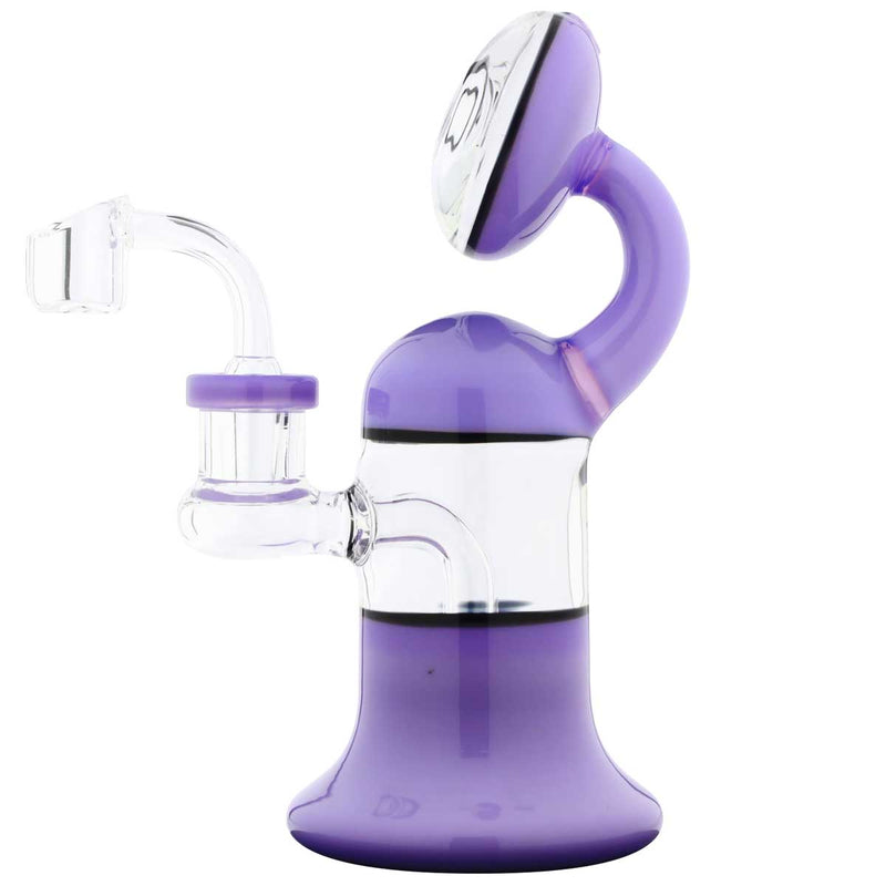 Biohazard Inc Glass Dab Rig Water Pipe 7" Rig Bent Neck Purple