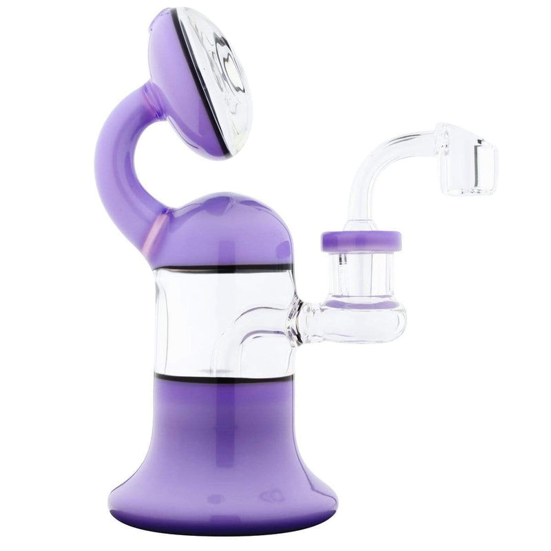 Biohazard Inc Glass Dab Rig Water Pipe 7" Rig Bent Neck Purple