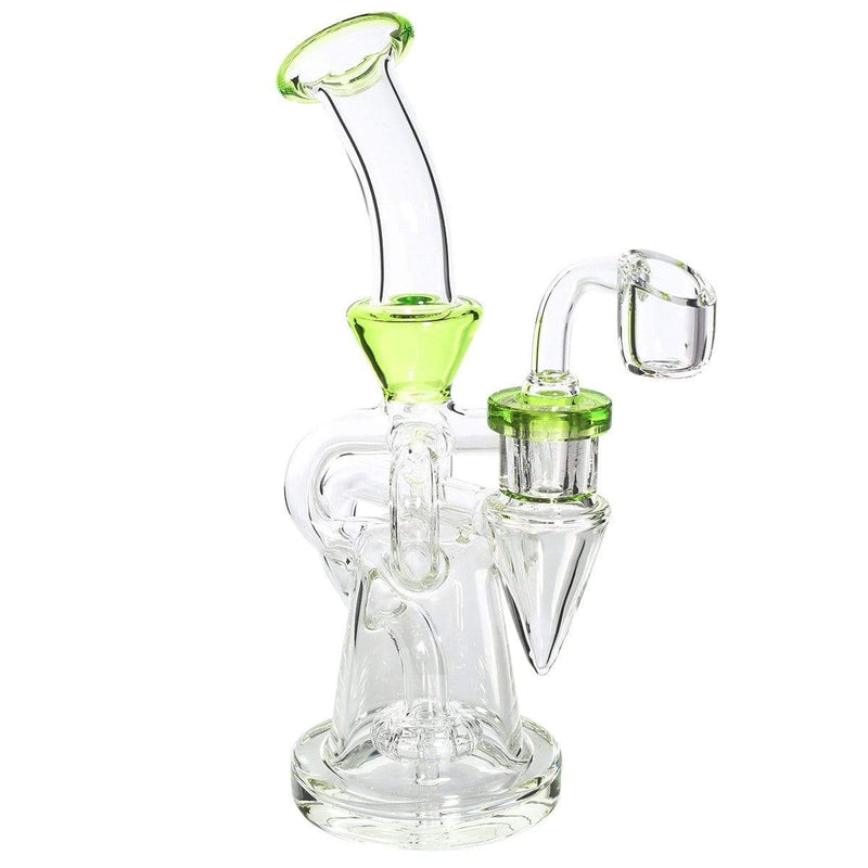 Biohazard Inc Glass Dab Rig Water Pipe 8" Pillars Showerhead Rig Green