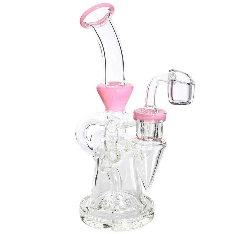 Biohazard Inc Glass Dab Rig Water Pipe 8" Pillars Showerhead Rig Pink