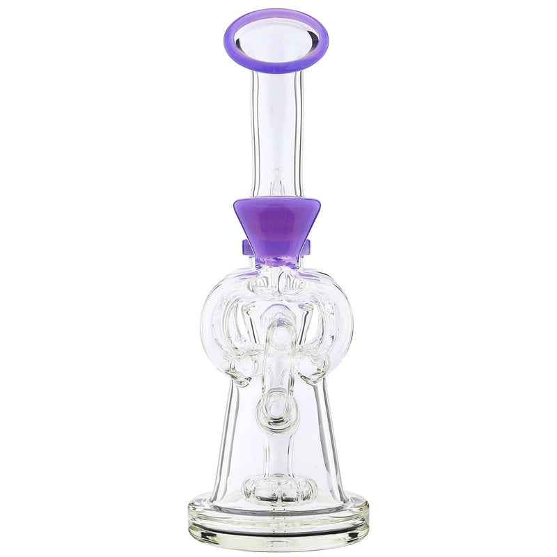 Biohazard Inc Glass Dab Rig Water Pipe 8" Pillars Showerhead Rig Purple