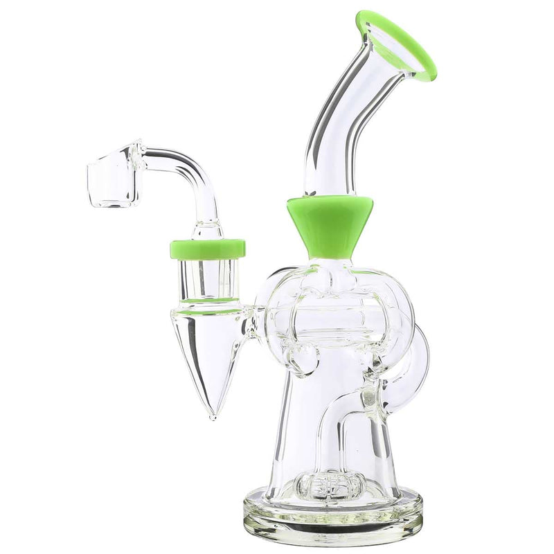 Biohazard Inc Glass Dab Rig Water Pipe 8" Pillars Showerhead Rig Slyme