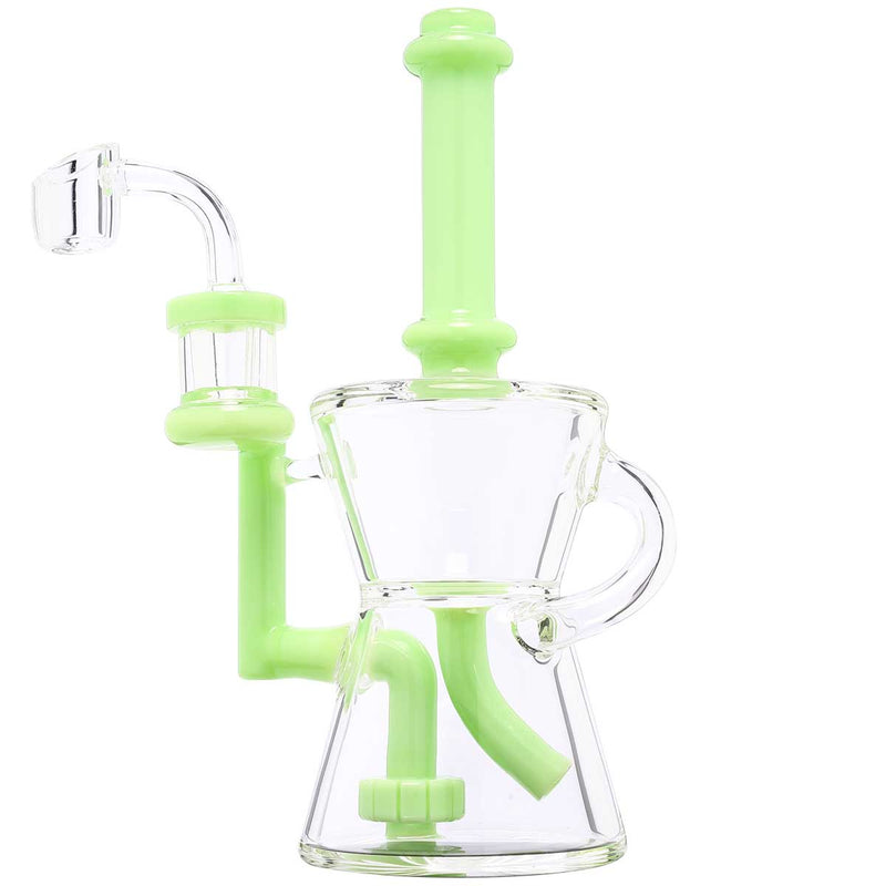 Biohazard Inc Glass Dab Rig Water Pipe 8" Recycler Hourglass Showerhead Rig Slyme