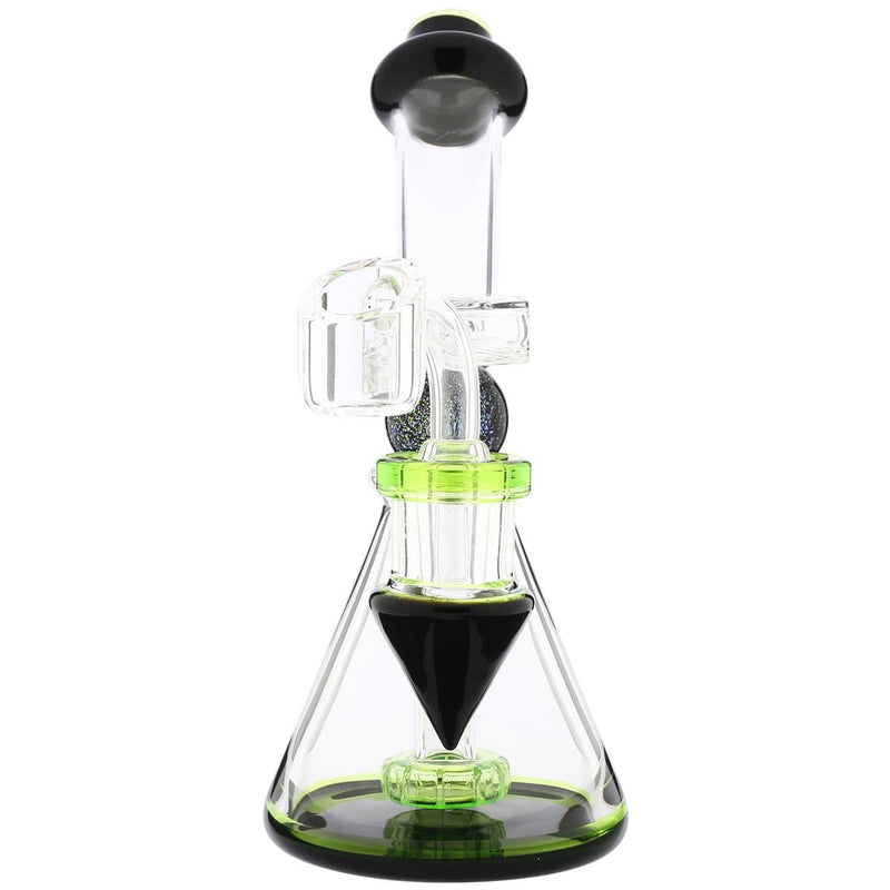 Biohazard Inc Glass Dab Rig Water Pipe 8" Showerhead Rig Dichro Marble Beaker Green