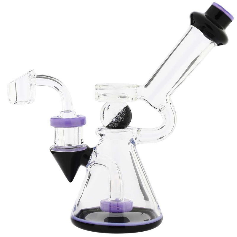 Biohazard Inc Glass Dab Rig Water Pipe 8" Showerhead Rig Dichro Marble Beaker Purple