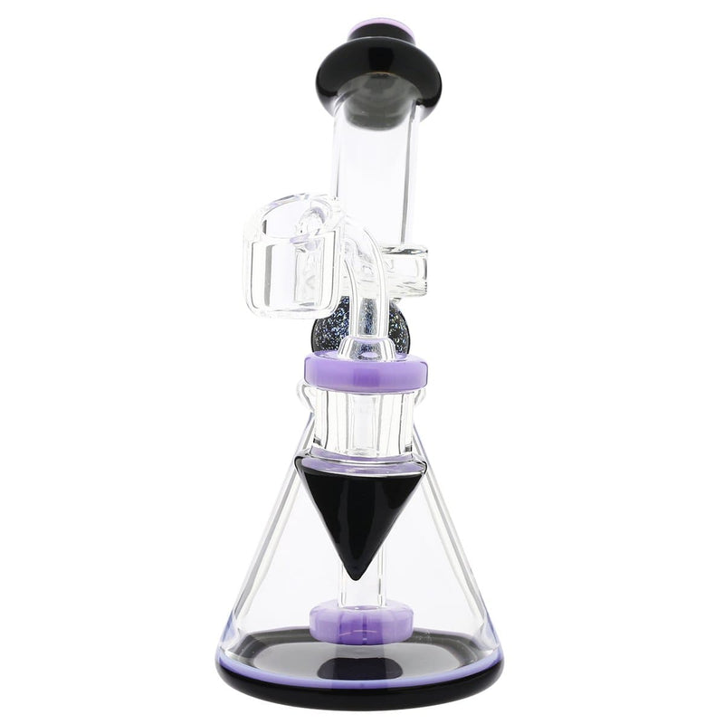 Biohazard Inc Glass Dab Rig Water Pipe 8" Showerhead Rig Dichro Marble Beaker Purple