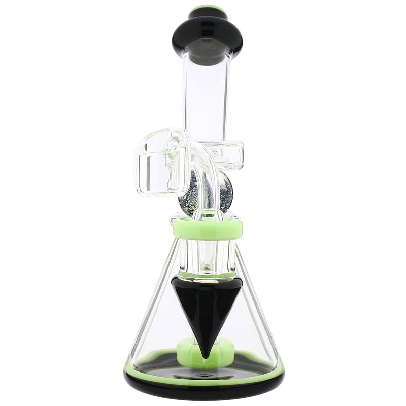 Biohazard Inc Glass Dab Rig Water Pipe 8" Showerhead Rig Dichro Marble Beaker Slyme