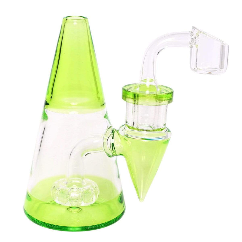 Biohazard Inc Glass Dab Rig Water Pipe Minimalist 5" Rig Green